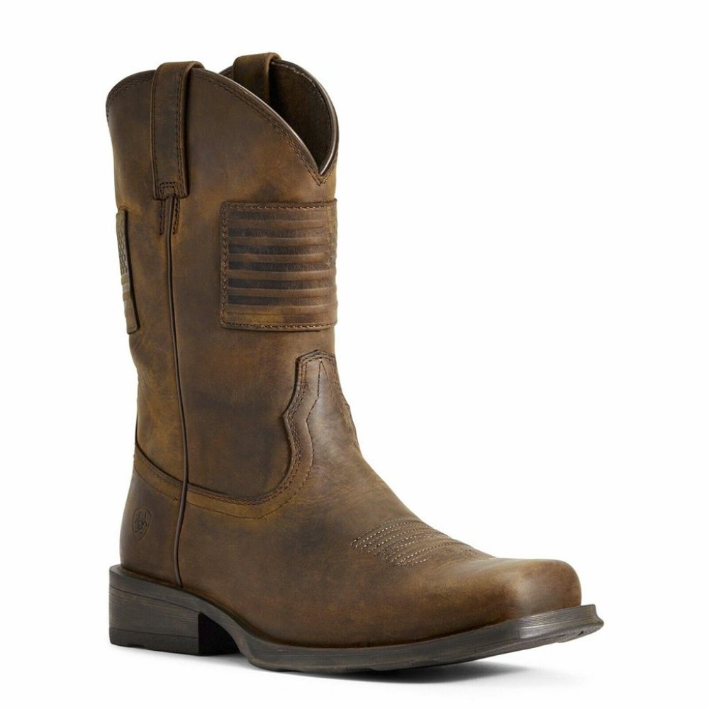 Ariat Rambler Patriot Square Toe 1st edition Boots 10 EE Wide Rare nos